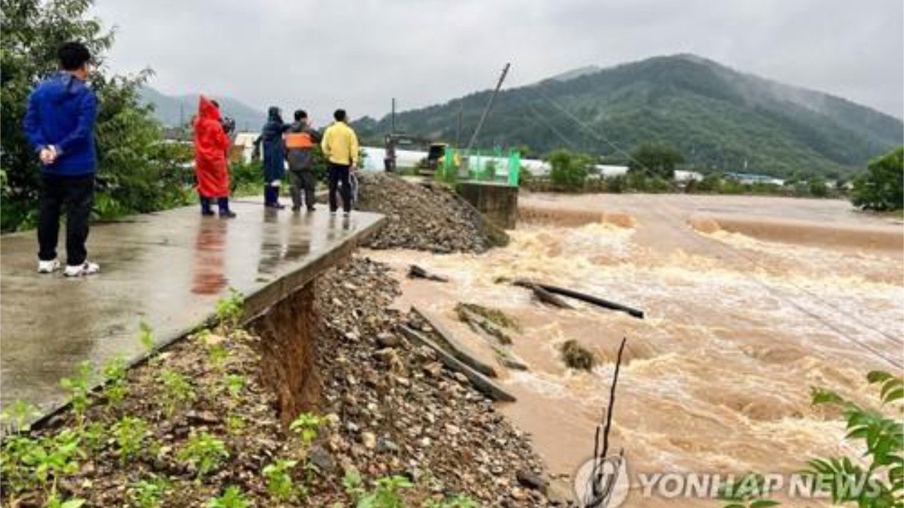 Pluie de mousson Corée juillet 2023 (Yonhap)