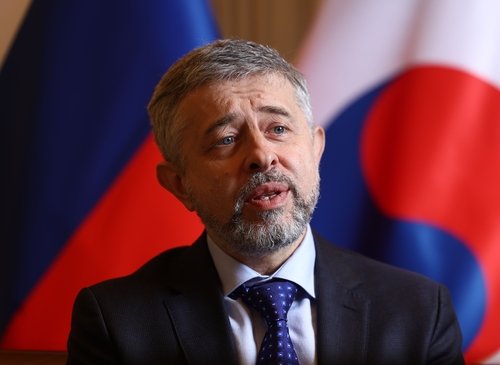 Georgy Zinoviev, ambassadeur de Russie en Corée du Sud, le 6 février 2024 (©Yonhap).