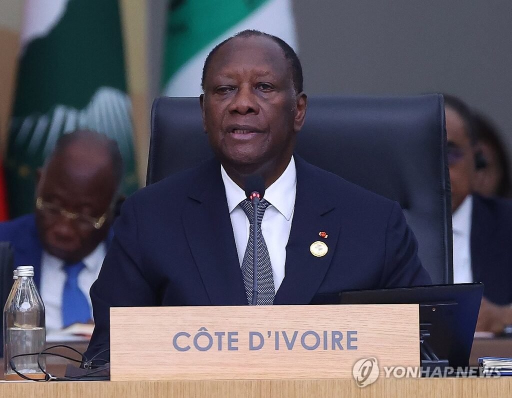 Alassane Ouattara, président de Côte d'Ivoire, lors du sommet Corée-Afrique 2024, le 4 juin 2024 (©Yonhap).